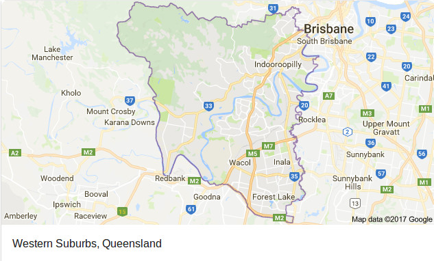 Map Of Western Suburbs Of Brisbane
